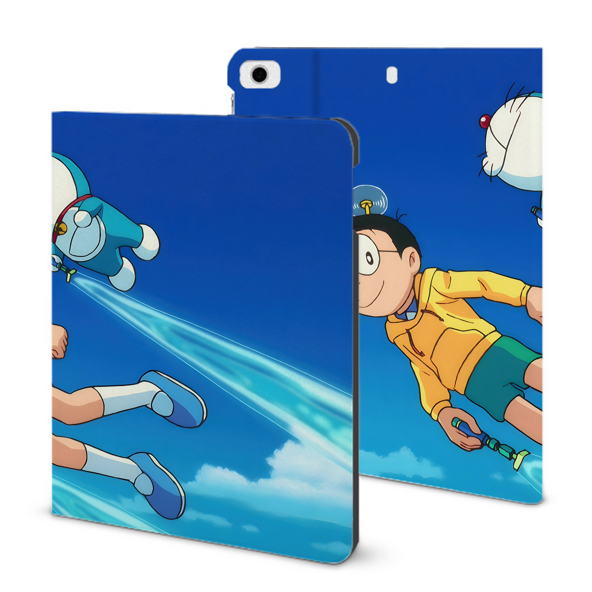 （画像用） ドラえもん Doraemon IPad ケース ブック型 PUレザー TPU 耐衝撃 軽量 薄型 ペン収納なし 全面保護 IPad 各モデル対応